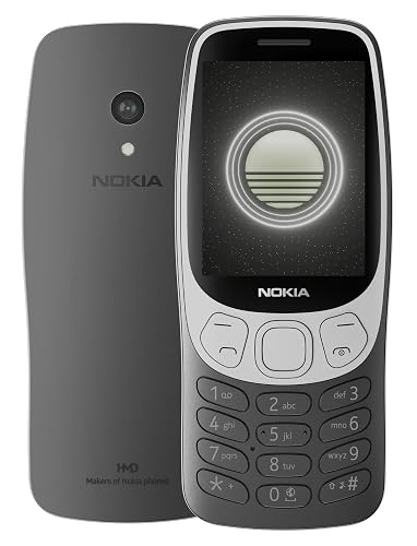 Nokia 3210 4G | All-New Classic Keypad Phone with Dual SIM, YouTube, Rear Camera, Wireless FM Radio, MP3 Player, Bluetooth & USB Type C | 1 Year Replacement Guarantee | Grunge Black