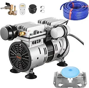 Pond Aerator, 550W Power, 5.2CFM for Up to 1 Acre 50' Lake, Aeration Kit Includes 3/4 HP Compressor & 100' Weighted Tubing & Diffuser, Air Compressor for Deep Water Oxygen Circulation