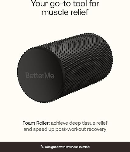 Miniatura 2 de BetterMe - Rodillo de espuma para recuperación muscular, rodillo de ejercicio de alta densidad para espalda y piernas, rodillo de masaje de tejido
