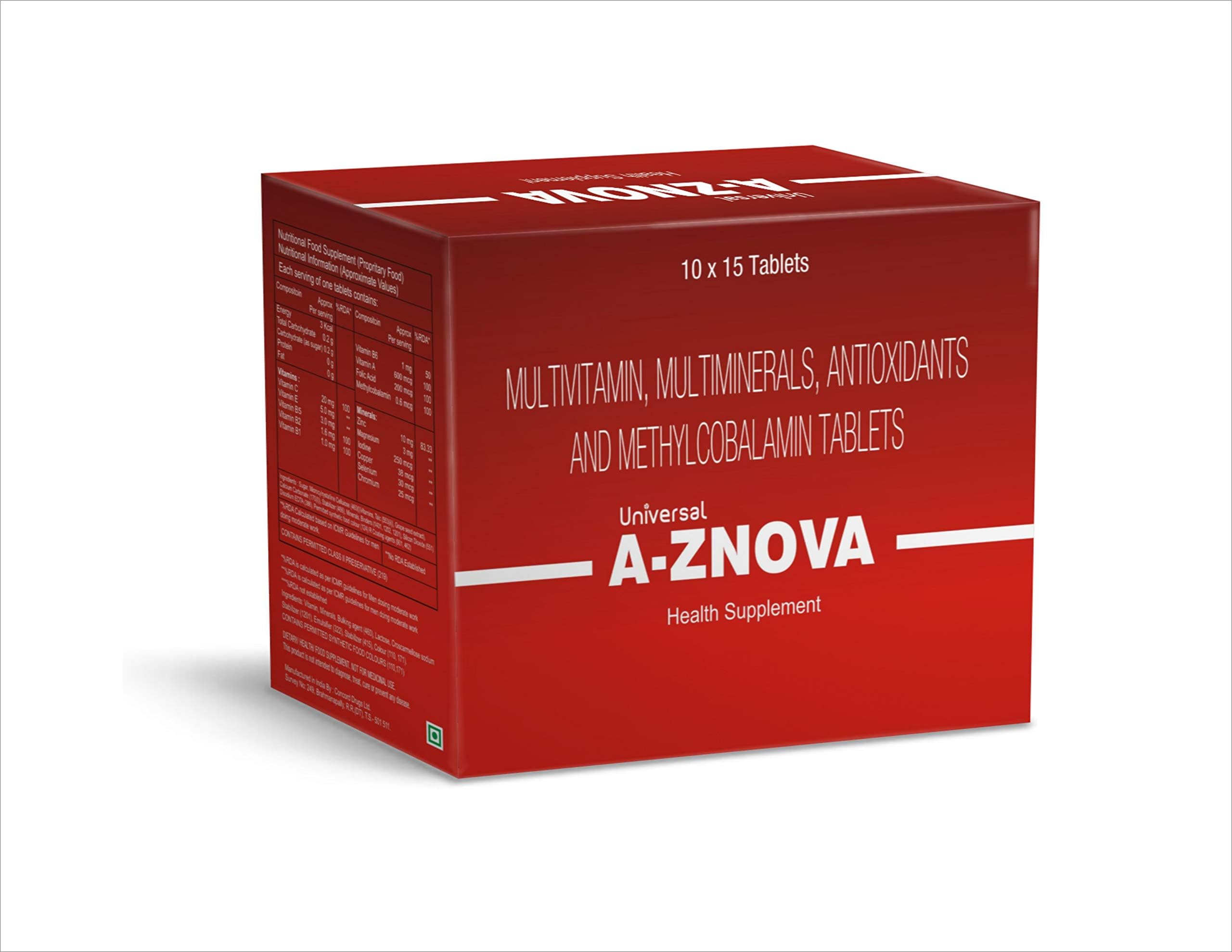 Universal Health Sciences A-Znova Multivitamins, Multiminerals, Antioxidants and Daily Supplement 150 Tablets