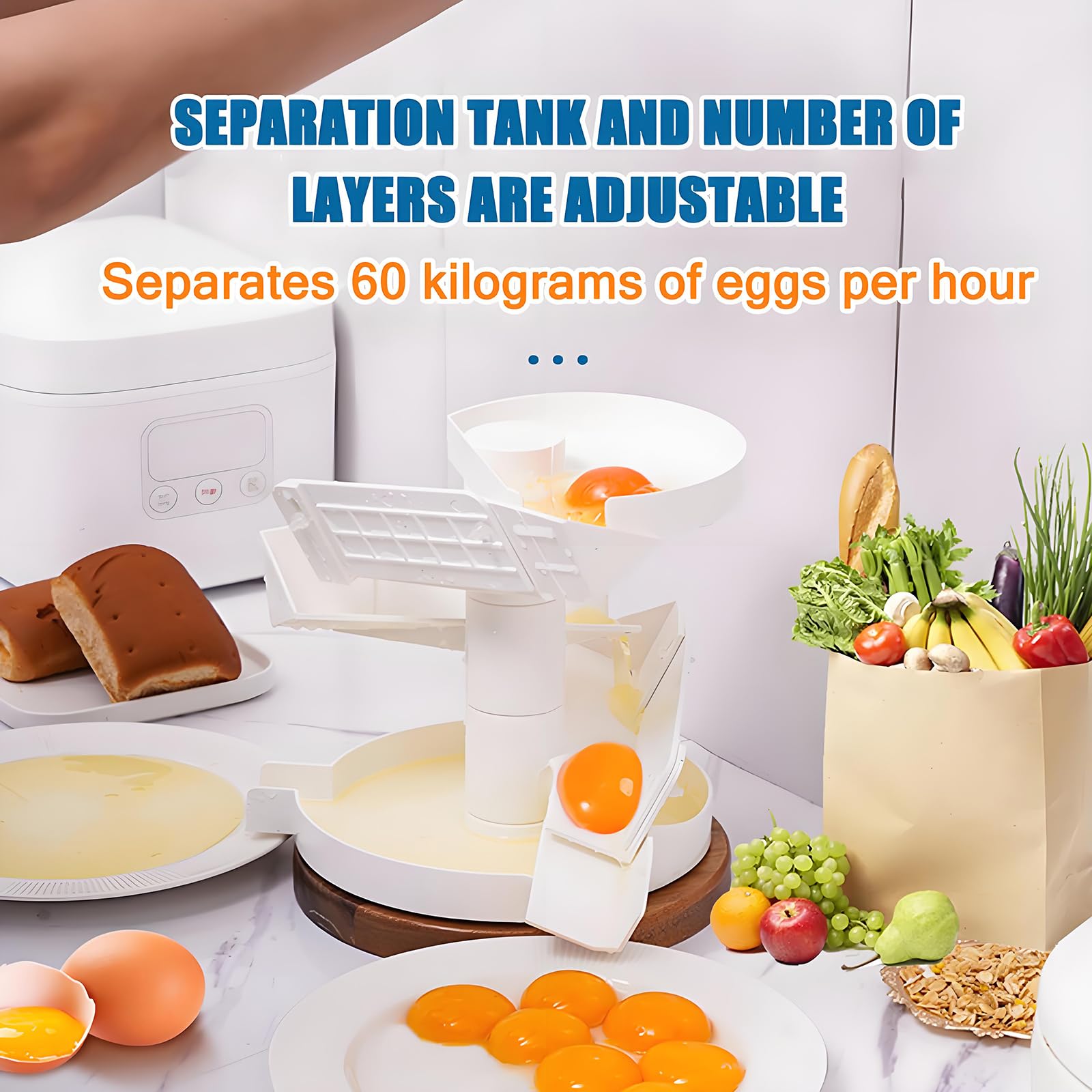 Separator żółtka, regulowany rozdzielacz filtra białka jajka, narzędzie do szybkiej separacji do pieczenia ciast, łatwe do czyszczenia, gadżety kuchenne do restauracji i użytku domowego
