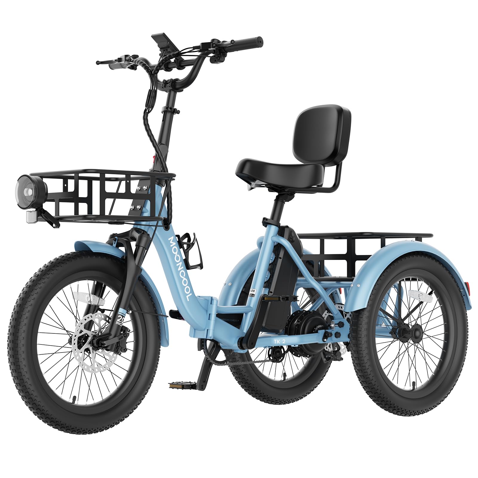 MOONCOOL Electric Tricycle for Adults, Fat Tire Folding Electric Trike