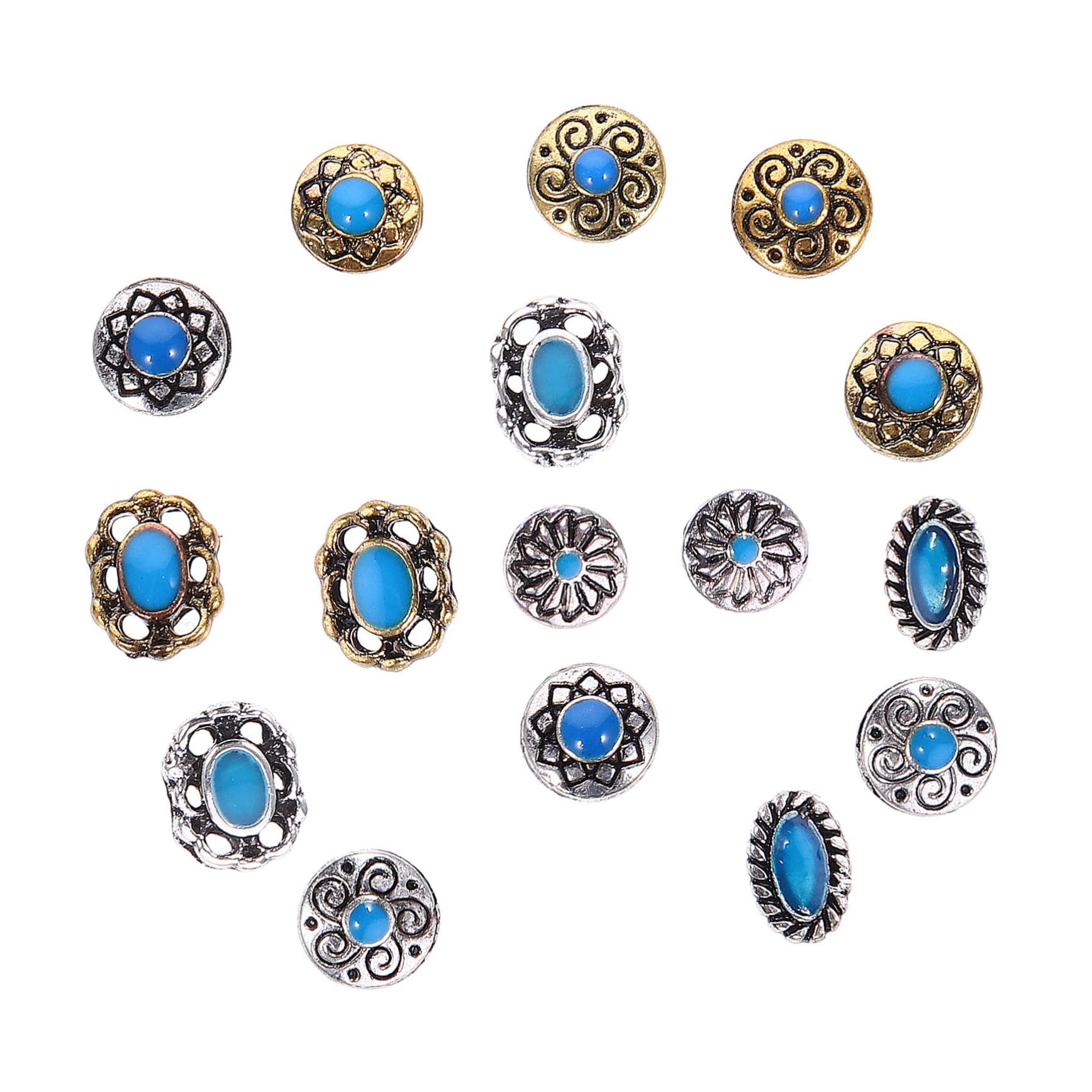 Outanaya 2Sets Retro Nail Charms Mixed Gem Nail Decorations for Manicure Unique Iridescent Designs Easy Application for Stunning Nail Art for Women and Enthusiasts