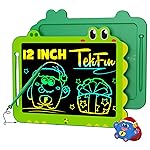 TEKFUN LCD Writing Tablet for Kids, 12 Inch Doodle Board Colorful Drawing Tablet, Reusable Electronic Pads Educational and Learning Toys Gifts for 3-13 Years Old Boys and Girls (Green)