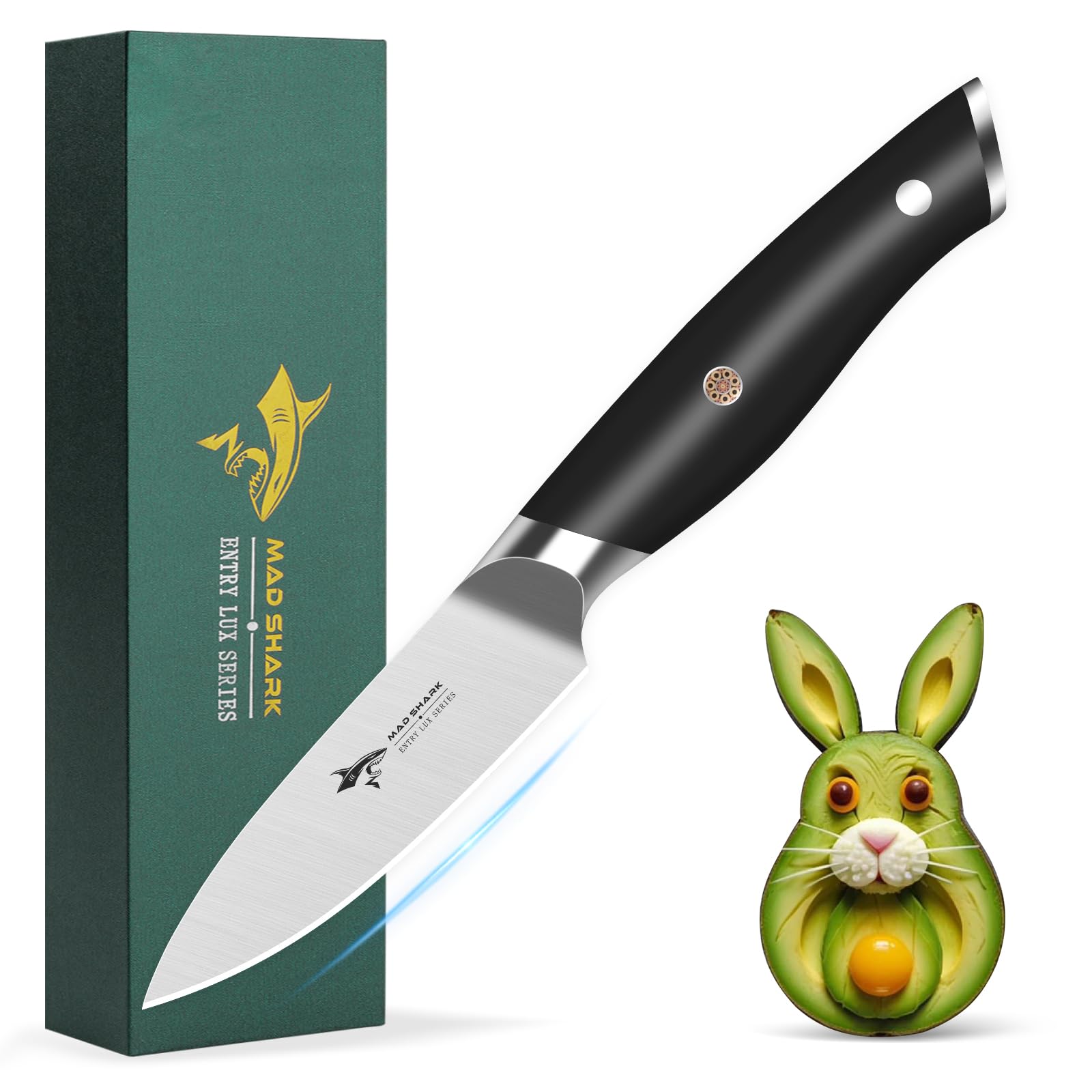 3.5 inch Paring Knife, Small Kitchen Knives Ergonomic Handle, Ultra Sharp Fruit Knife for Fruits,Vegetables, Forged Synergy by German Stainless Steel