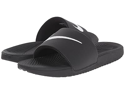 Nike Kids Kawa Slide (Little Kid/Big Kid) Boys Shoes Black/White 