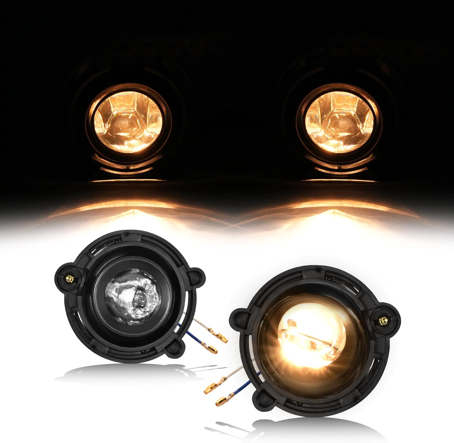 HECASA Pair Fog Light Compatible with 2013-2021 GMC Acadia/Saturn Ion/Saturn Vue/Pontiac Torrent/Chevrolet Monte Carlo/Malibu Replacement for GM2593157 10335108 Front Bumper Fog Lamp Clear Lens
