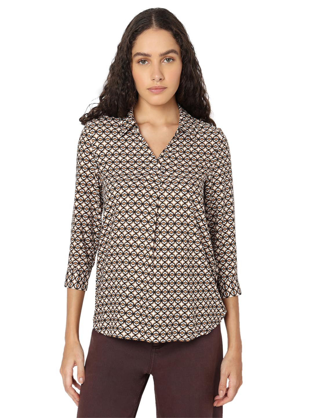 vero moda Women's Cotton Geometric Regular Fit T-Shirt-picture-35