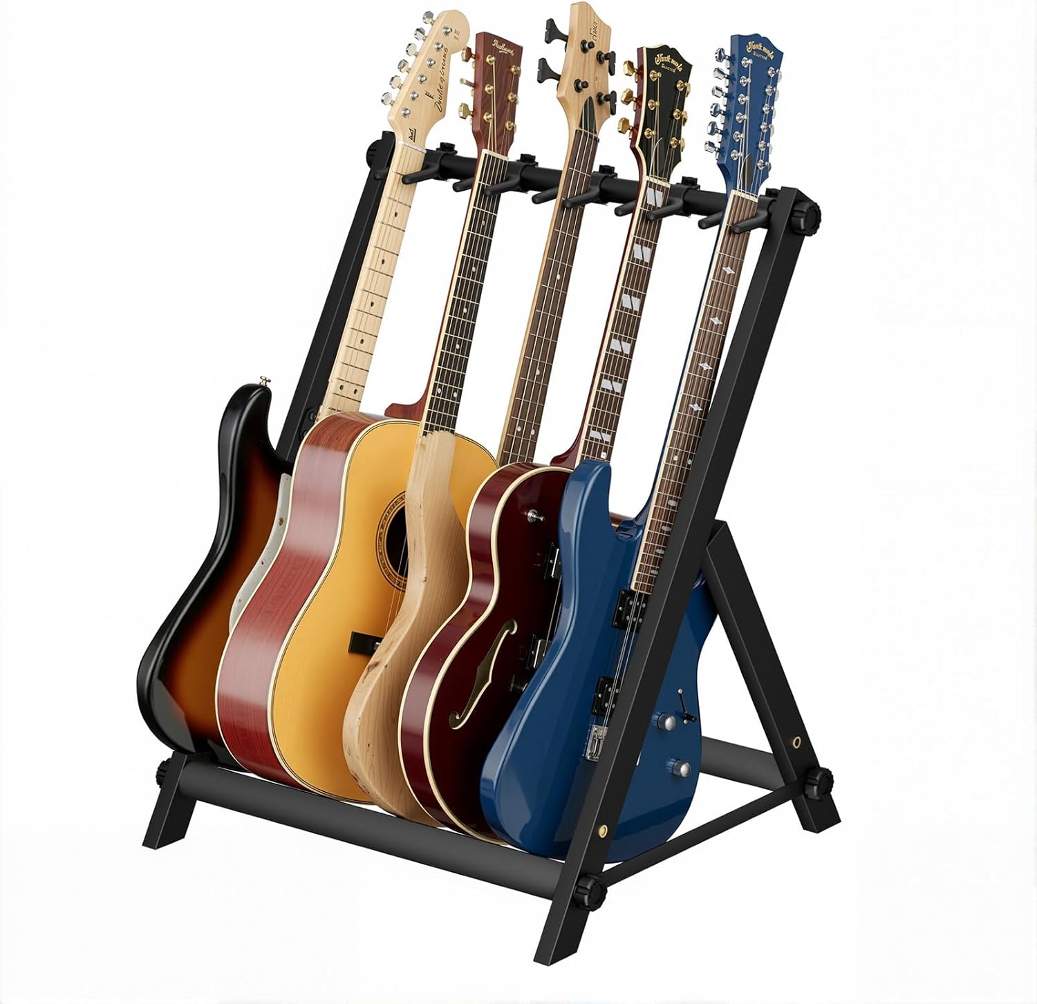 5 Multi Guitar Stand Rack With Thick Rubber Padding,Guitar Rack for Acoustic,Classical,Electric,Bass,Studio & Home,Durable,black(5 Holder)