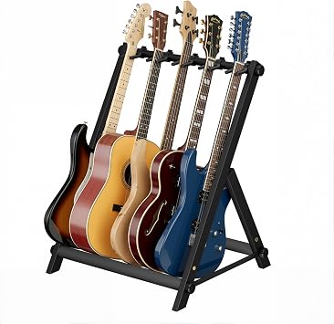 5 Multi Guitar Stand Rack With Thick Rubber Padding,Guitar Rack for Acoustic,Classical,Electric,Bass,Studio & Home,Durable,black5 Holder