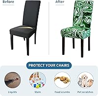 Vista 19 de Juego de 6 fundas elásticas para sillas de comedor, extraíbles y lavables, para sillas de comedor, hotel, ceremonia