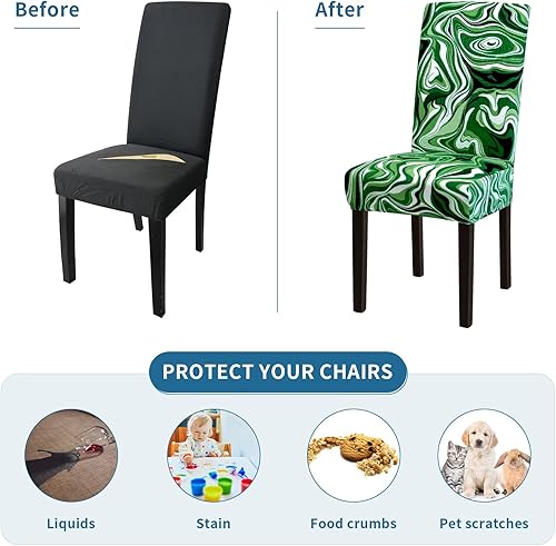 Miniatura 19 de Juego de 6 fundas elásticas para sillas de comedor, extraíbles y lavables, para sillas de comedor, hotel, ceremonia
