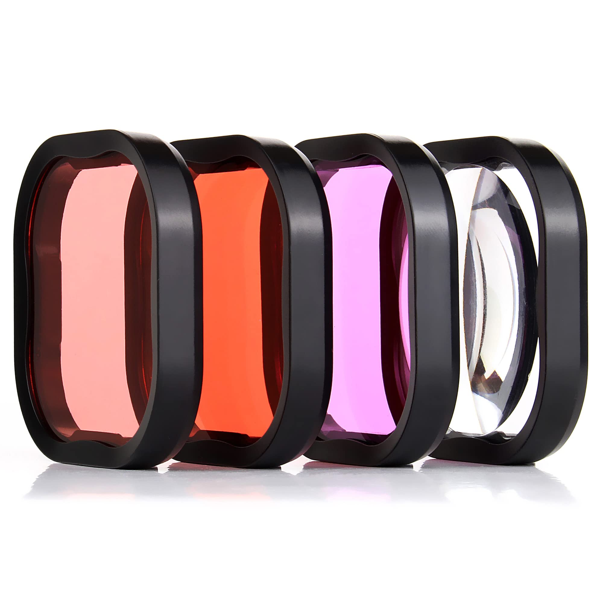 Filtro Immersione per GoPro Hero 13 12 11 10 9 8 Nero Custodia Ufficiale (Rosso, Snorkel Rosso, Macro) Ideale per GoPro 13 12 11 10 9 8 Immersioni/Snorkeling/Fotografia Subacquea
