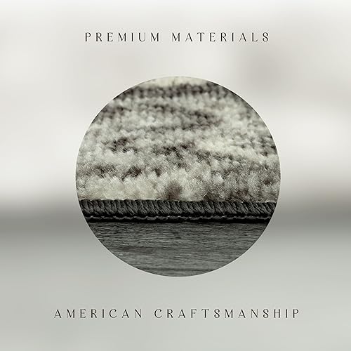 Miniatura 6 de Maples Rugs - Alfombra antideslizante Vivian, para pasillo o entrada, patrón de medallones fabricada en Estados Unidos, 2 x 6 pies, color gris