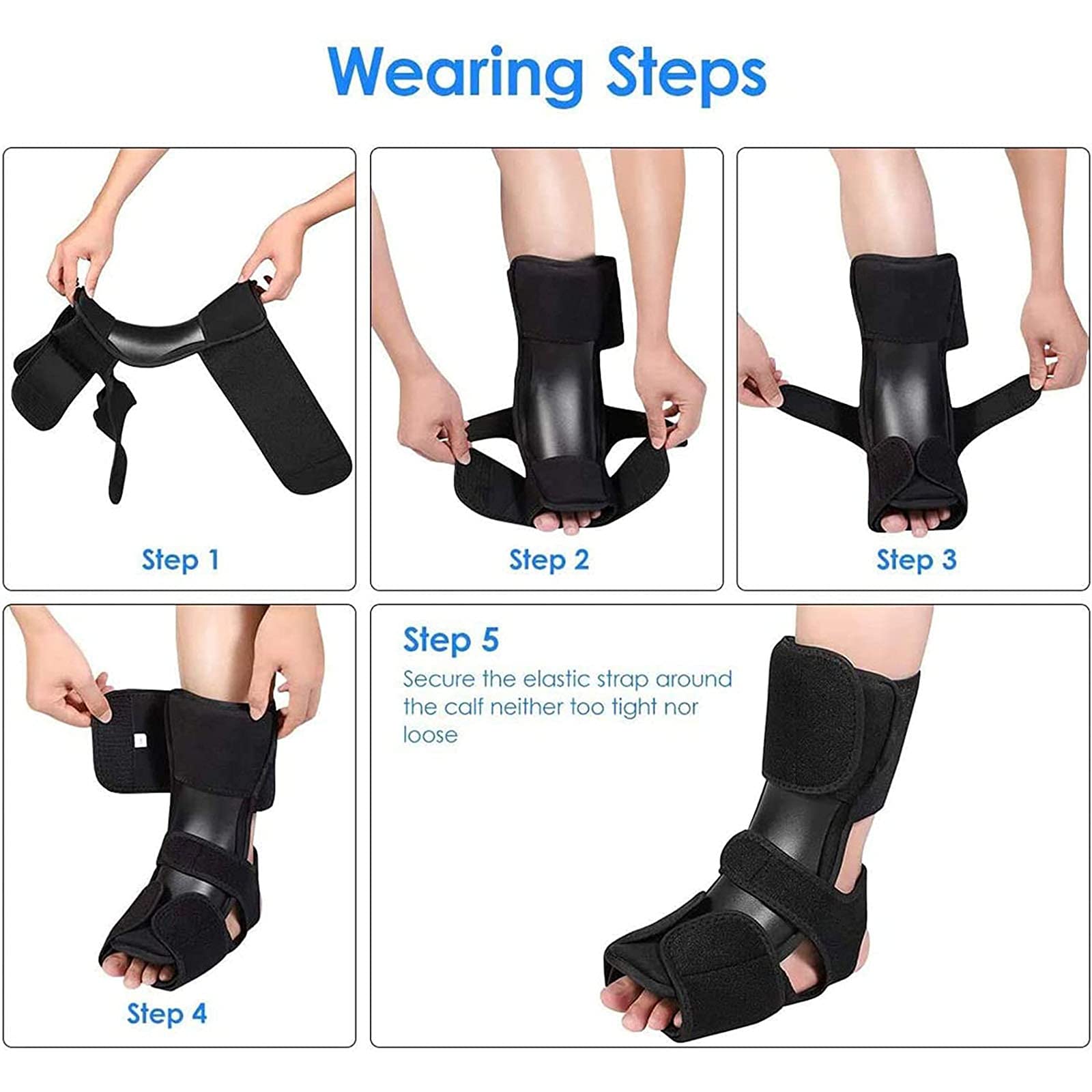 Plantar Fasciitis Night Splint Plantar Fasciitis Brace Adjustable Elastic Dorsal Night Splint for Treatment of Plantar Fasciitis Achilles Tendonitis and Drop Foot (XL)