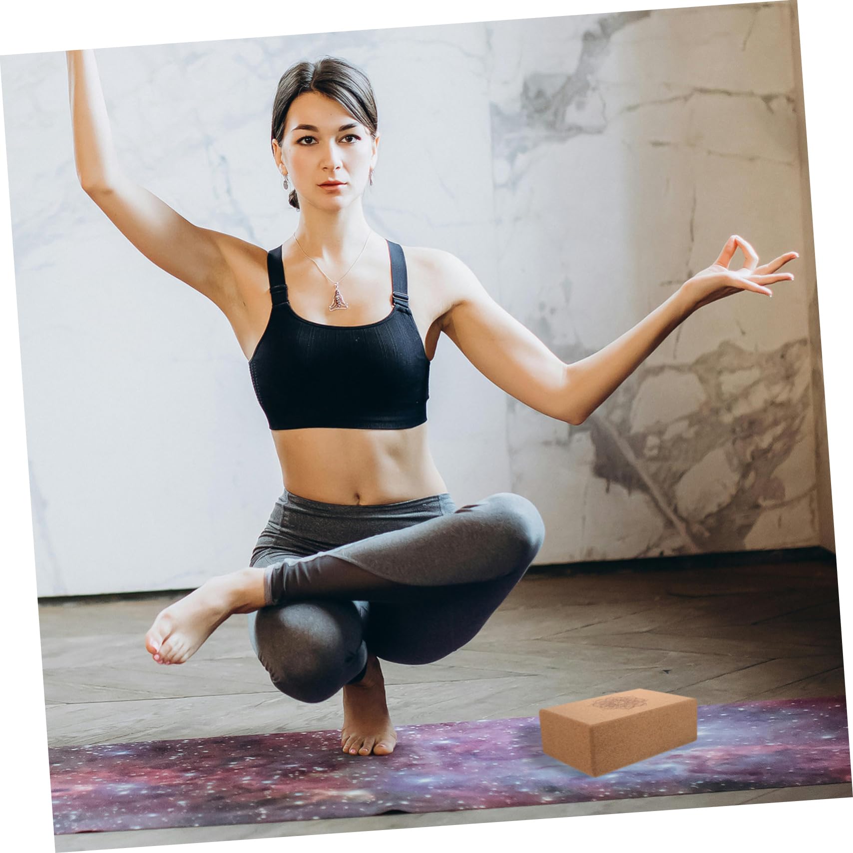 Sosoport Yoga Trainingsblock Kork Hochdicht Kompakt Druckfest Yogablöcke für Pilates Frauen Training Entspannung