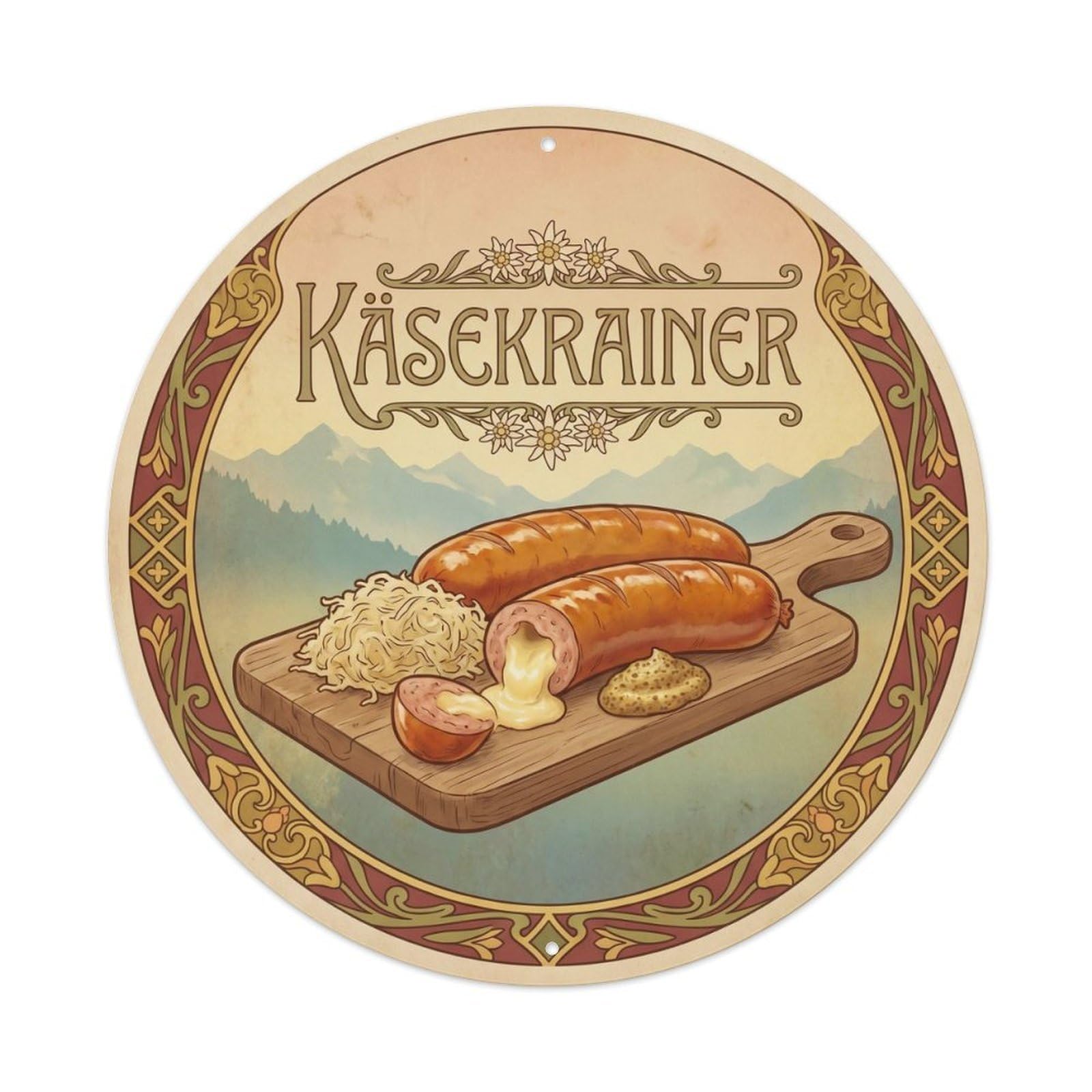 Austrian Kasekrainer Deli Cuisine Classic Metal Tin Sign
