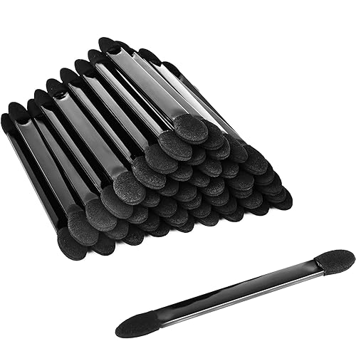 JOCEMY 50 brochas profesionales desechables de doble cara para sombra de ojos, brochas de sombra de ojos de doble cabeza, aplicador de maquillaje,