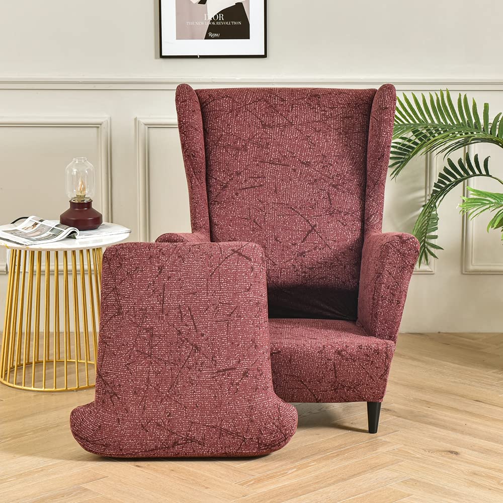 Ohrensessel überzug Mit Hocker Bezug, 2 Teilig Sessel