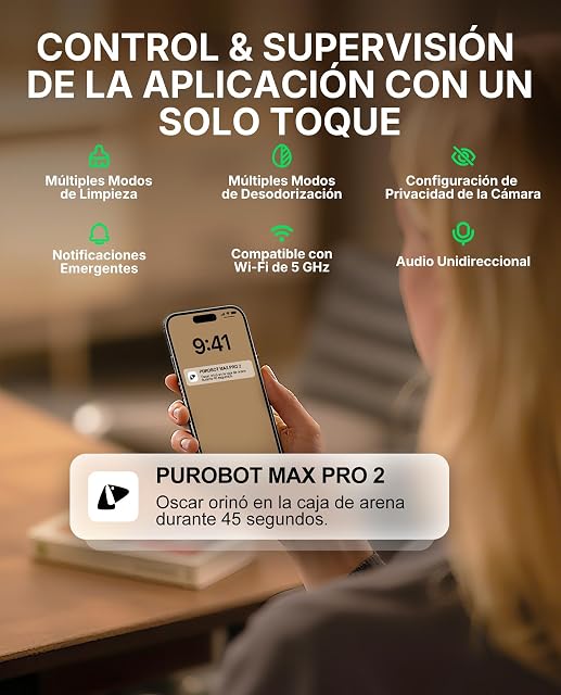 Foto 5 de 8 de PETKIT PUROBOT MAX Pro 2 Arenero Gatos Autolimpiable, Entrada Mayor, Cámara AI