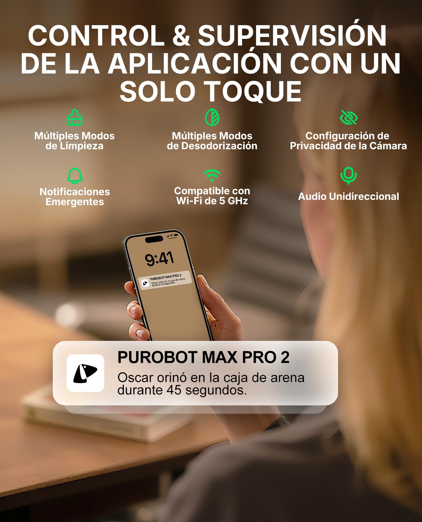 PETKIT PUROBOT MAX Pro 2 Arenero Gatos Autolimpiable, Entrada Mayor, Cámara AI, Arenero Autolimpiable para Gatos, 2,4 G y 5 G WiFi, Seguimiento Sanitario, Eliminación de Olores, 76L, para Varios Gato