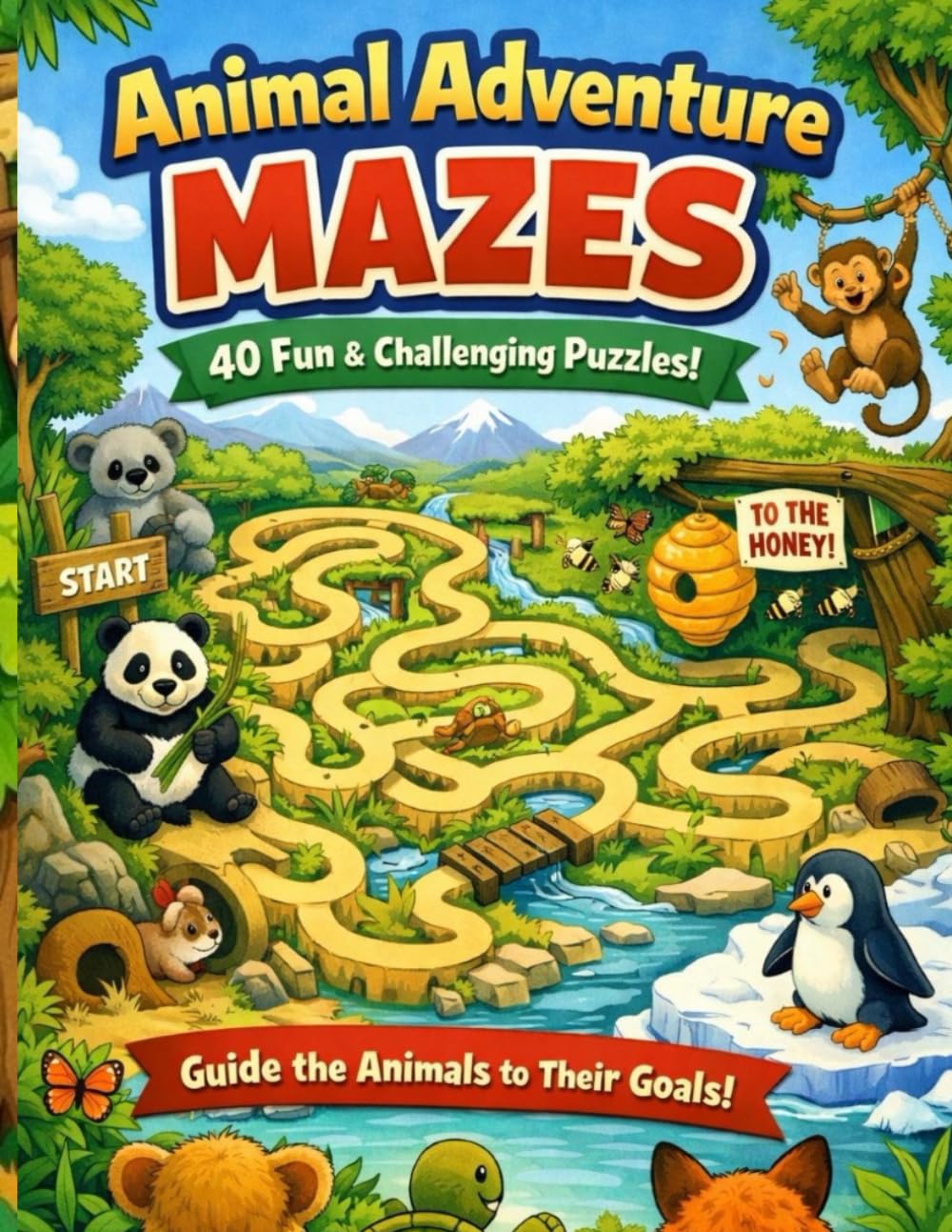 Animal Adventure Mazes: Fun & Educational Maze Book for All Ages