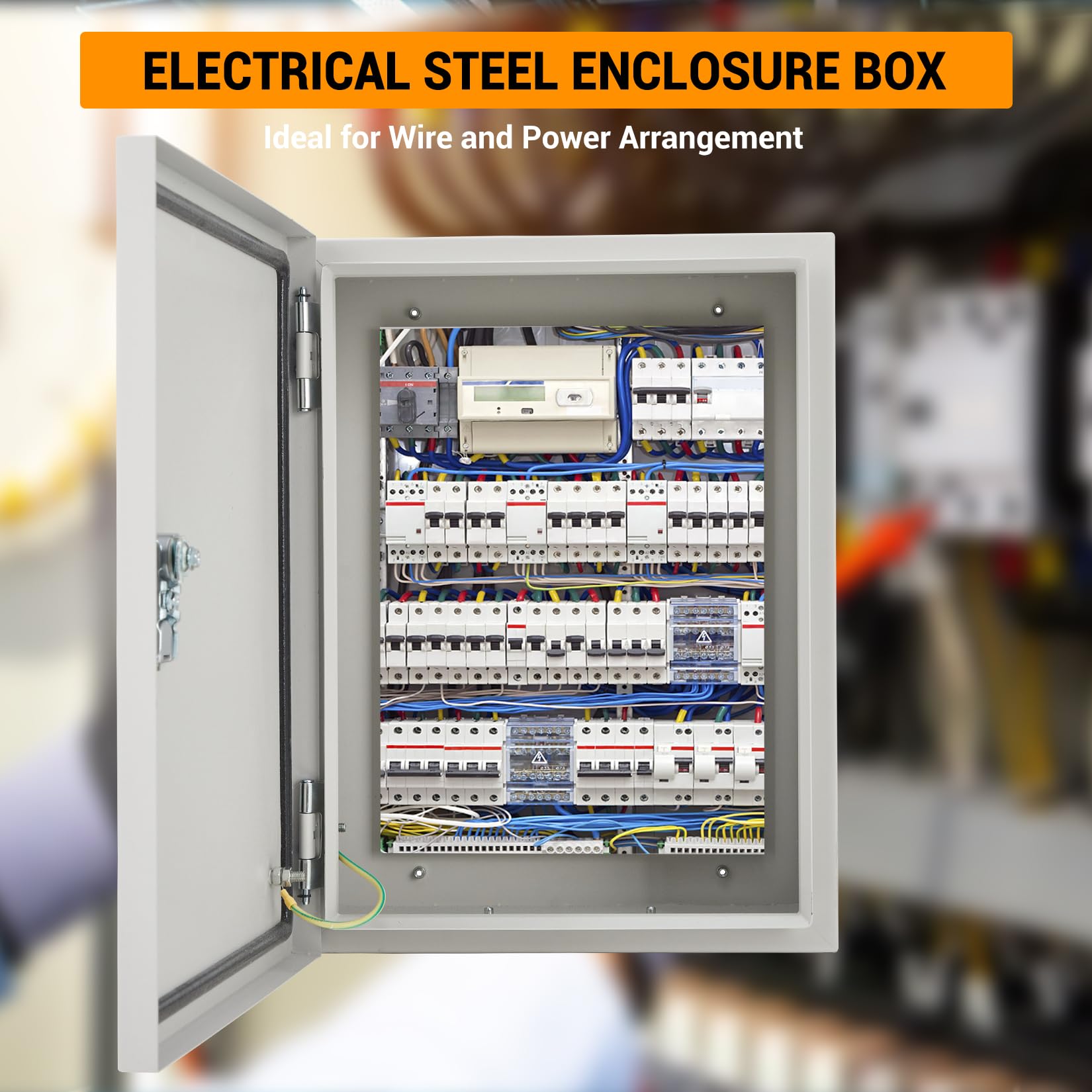Boîte de dérivation électrique en acier - Étanche NEMA 4X/IP66, verrouillable, plaque de montage et 2 clés - Pour intérieur/extensibleérieur - 12x10x6 pouces - Couleur : gris-blanc (Suzhou)