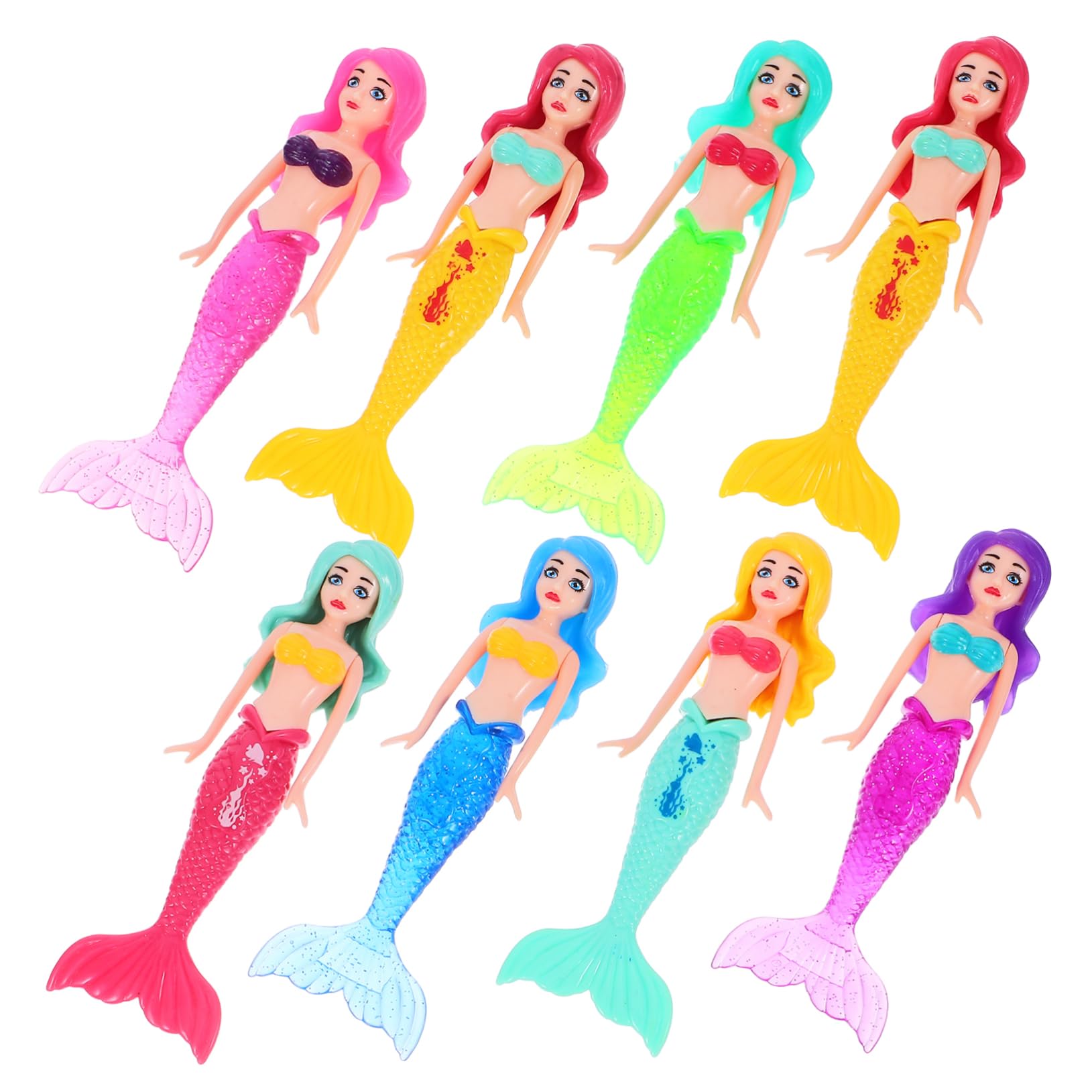 Kisangel Enhance Pool Fun 8 Mermaid Dive Toys Small Mermaid Dolls for Boys and Girls Toys