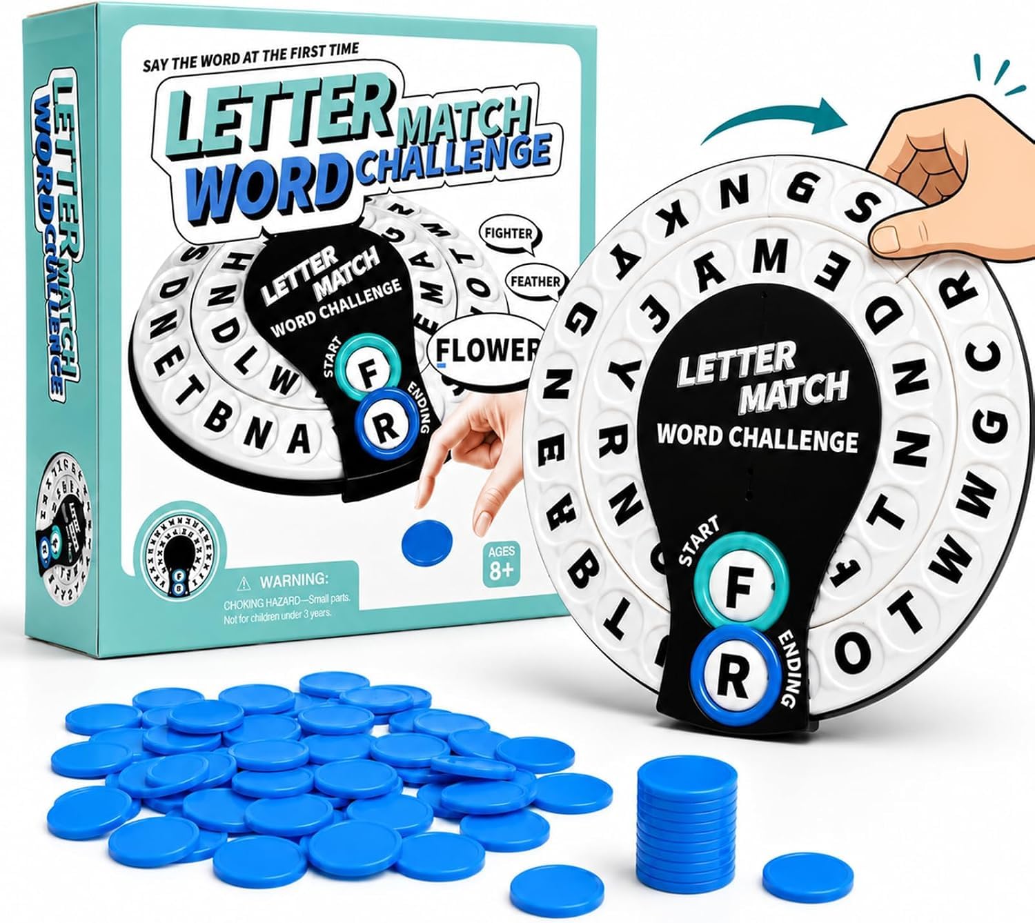 Letter Match Word Challenge, Family Word Game for Kids & Adults, Ages 8+