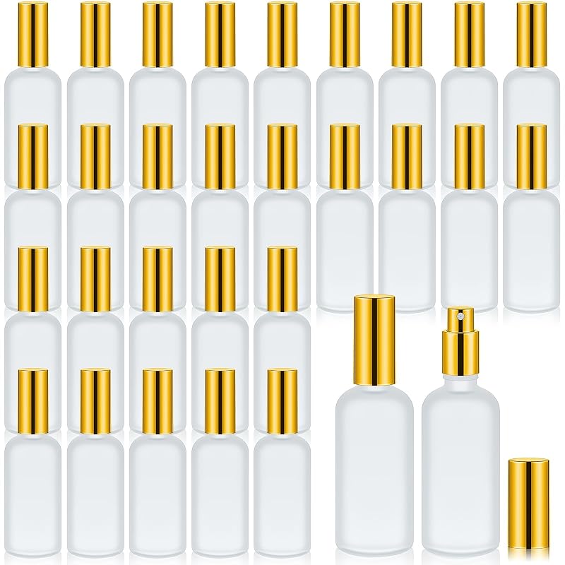 Roshtia Frasco de Vidro com Spray Dourado 100 mL, 30 Unidades