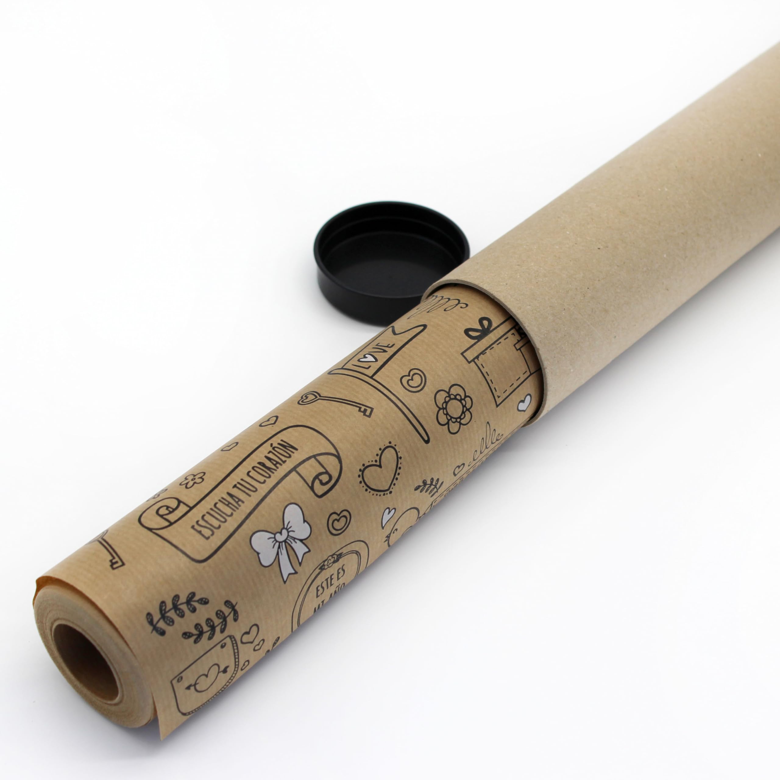 Papel de regalo kraft en rollo de 62CM x 25M con diseño de pollitos. Ideal para: Comercios, envolver regalos, aniversarios, cumpleaños y Navidad. (POLLITOS)