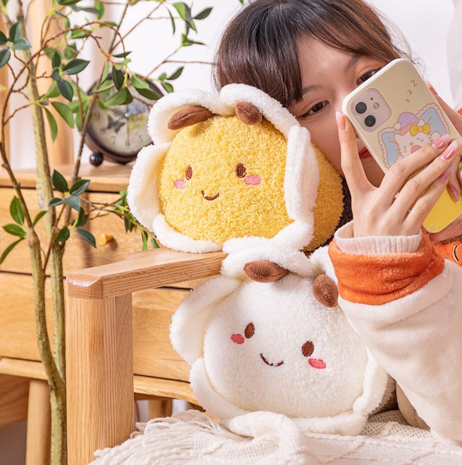 35 cm, rozmyty kwiat, trzmieli, przytulanka z kwiatową twarzą i skrzydłami, przytulna pluszowa zabawka, pszczoła miodna, anime, prezent dla dzieci i miłośników