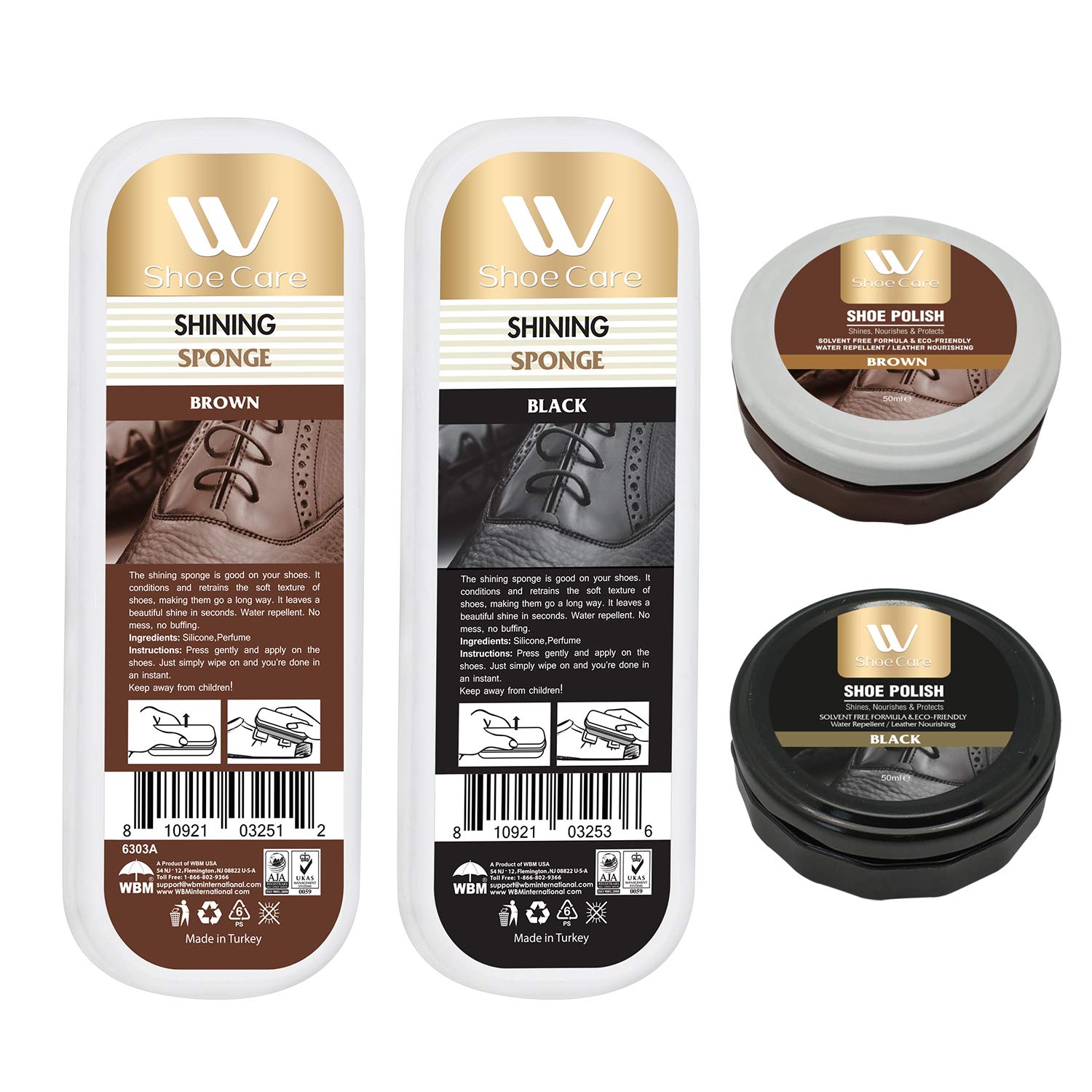 WBMHIMALAYAN GLOW WBM Polish, Protects Scuffs and Scratches, Best for All Kind of Leather Surfaces, Cleaning Kit Shoe Cleaner, 6 Count