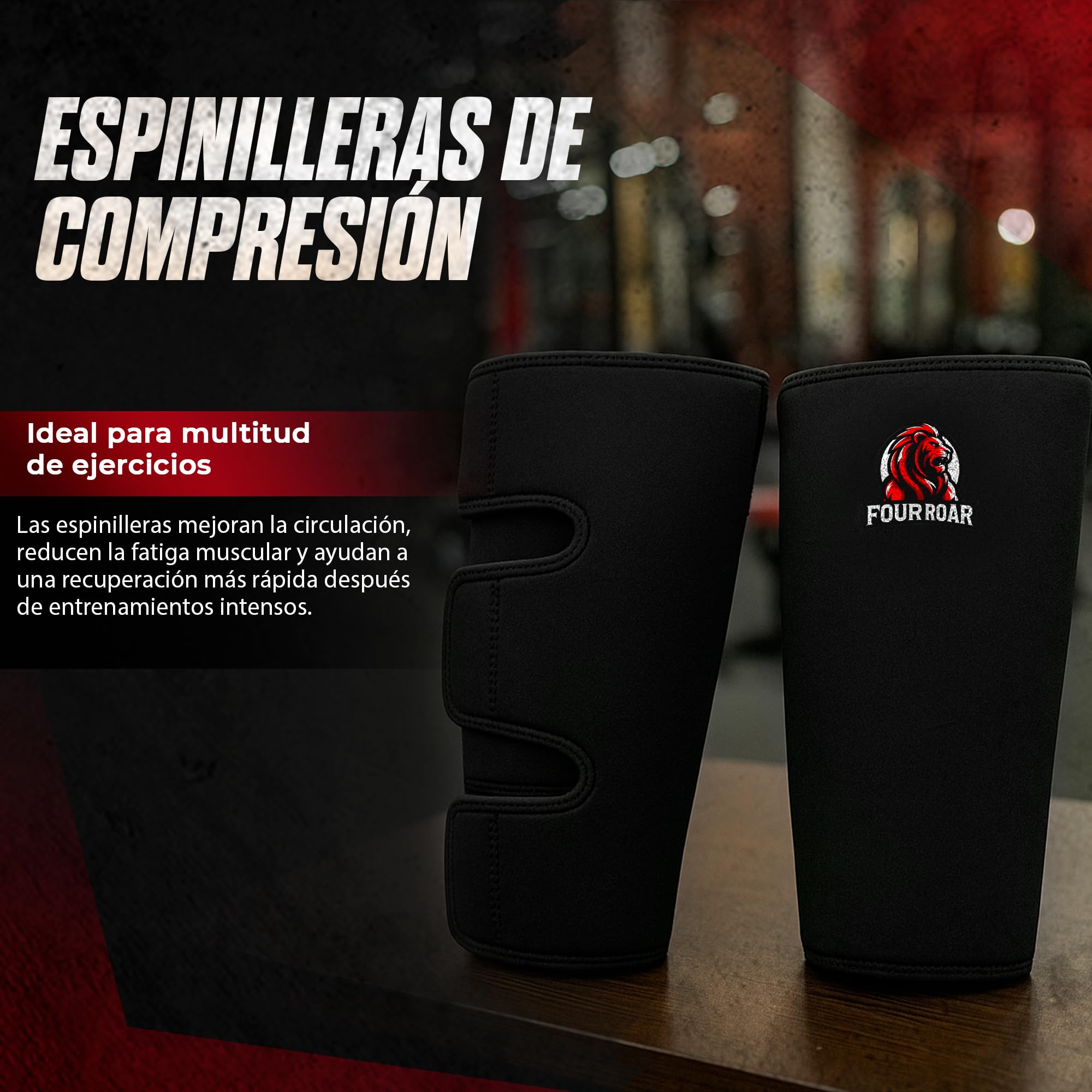 Espinilleras Crossfit de Neopreno de 7mm | Espinilleras Transpirables Faciles de Poner y Quitar | Protectores de Espinilla para Peso Muerto, Powerlifting