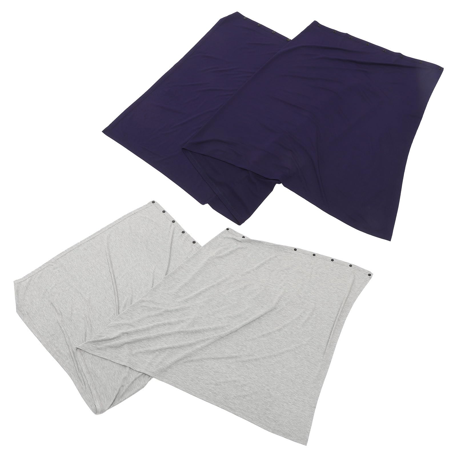 Toyvian Lot de 2 Couvertures d'Allaitement en Coton pour Bébé Châles Multifonctions à Boutons Couleurs Gris Clair et Bleu Marine Protection Confortable pour Allaitement et