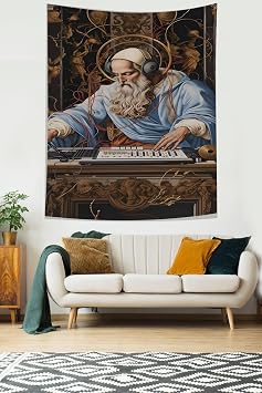 Pelangi M zik Temal  Dj Desen Leke Tutmaz Kuma  Duvar  rt s  Duvar Hal s  Tapestry PNTR540, 70 x 100