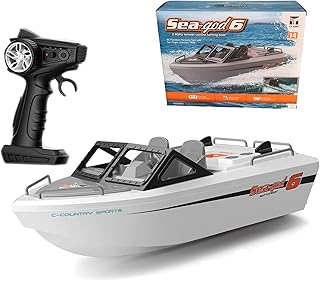 RC Jet Boat Remote Control Racing Boat Watercraft 10km/h 1/12 Scale 2.4Ghz 4CH for Boys Beginners 8y+ on Lake Pool RTR (White RTR)