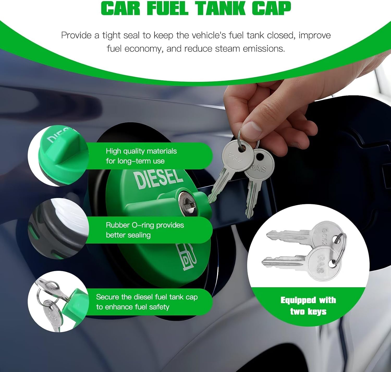 10591 10591D Locking Fuel Gas Cap for Ford 1989-1998 E-350 Econoline,Truck Fuel Tank Cap Replaces for 9MGC791 MGC791 31778D