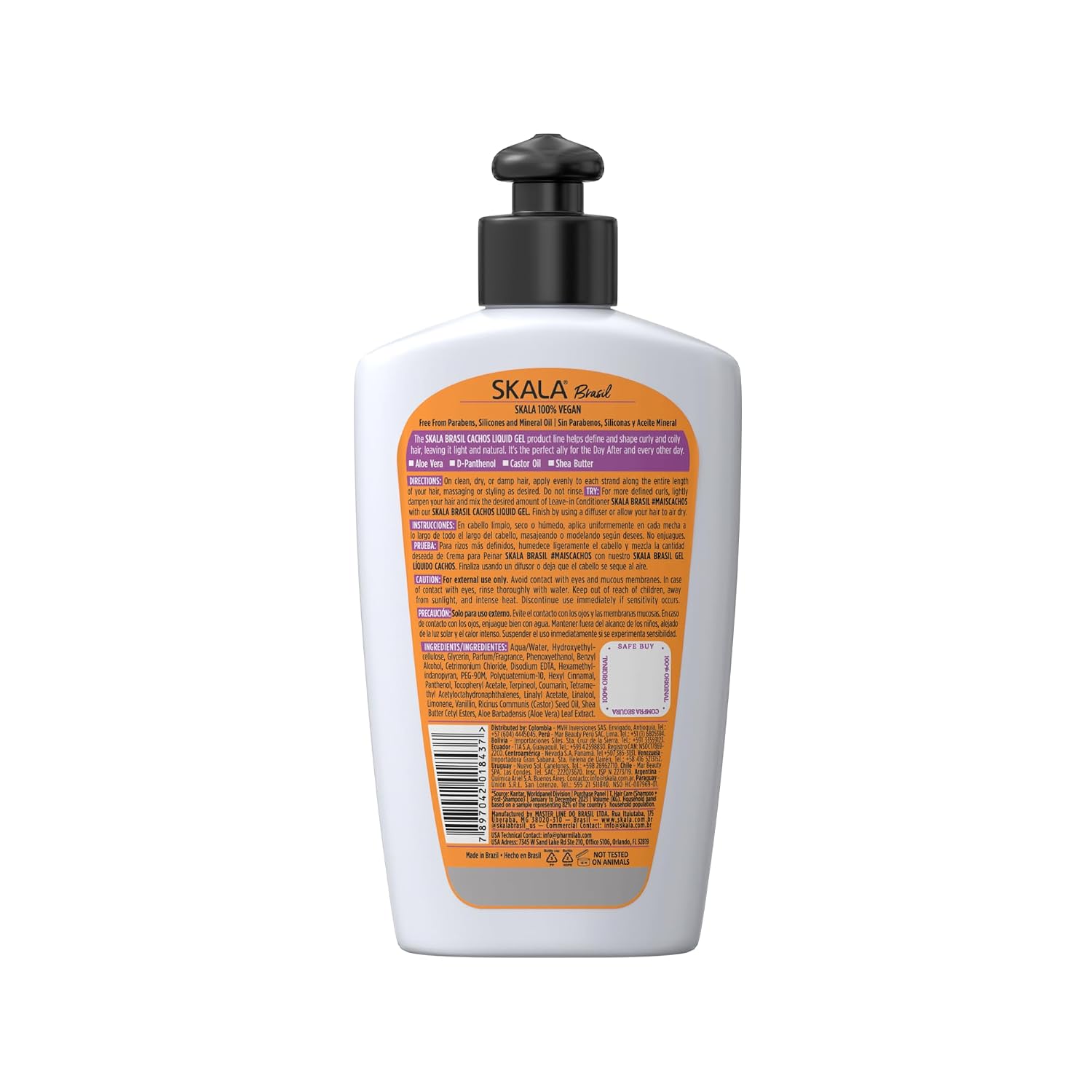 SKALA Cachos Day After Liquid Gel for All Types of Curly Hair, Vegan Styling Gel with Lightweight Hold for Curl Definition & Frizz Free Curls, Infused with Shea Butter, No Parabens or Silicones, 250 g