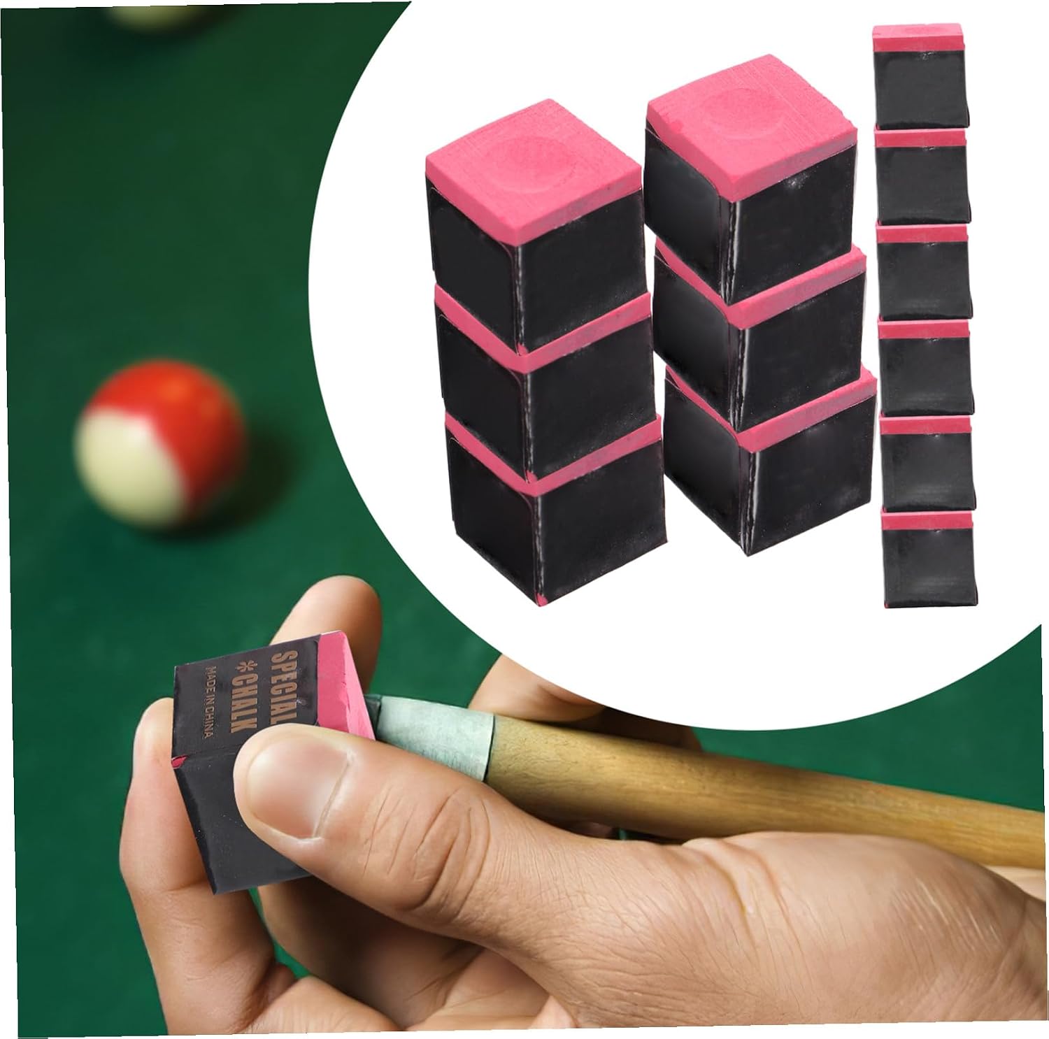 TOYANDONA 2pcs Premium Pool Cue Chalk Cubes Billiard Chalk for Enhanced Grip for Billiards and Snooker Accessories
