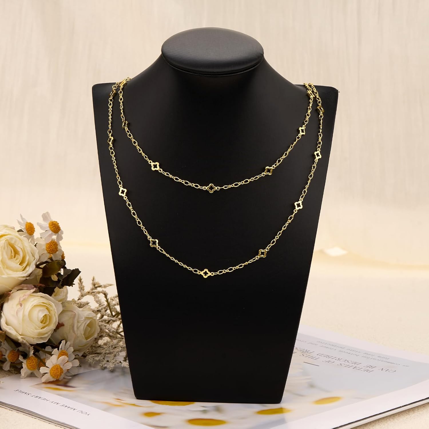 5.5 mm Four Leaf Clover Jewelry Chain Roll Gold Plated Chains for Jewelry Making with Lobster Clasps and Jump Rings 16.4 Feet - Image 7
