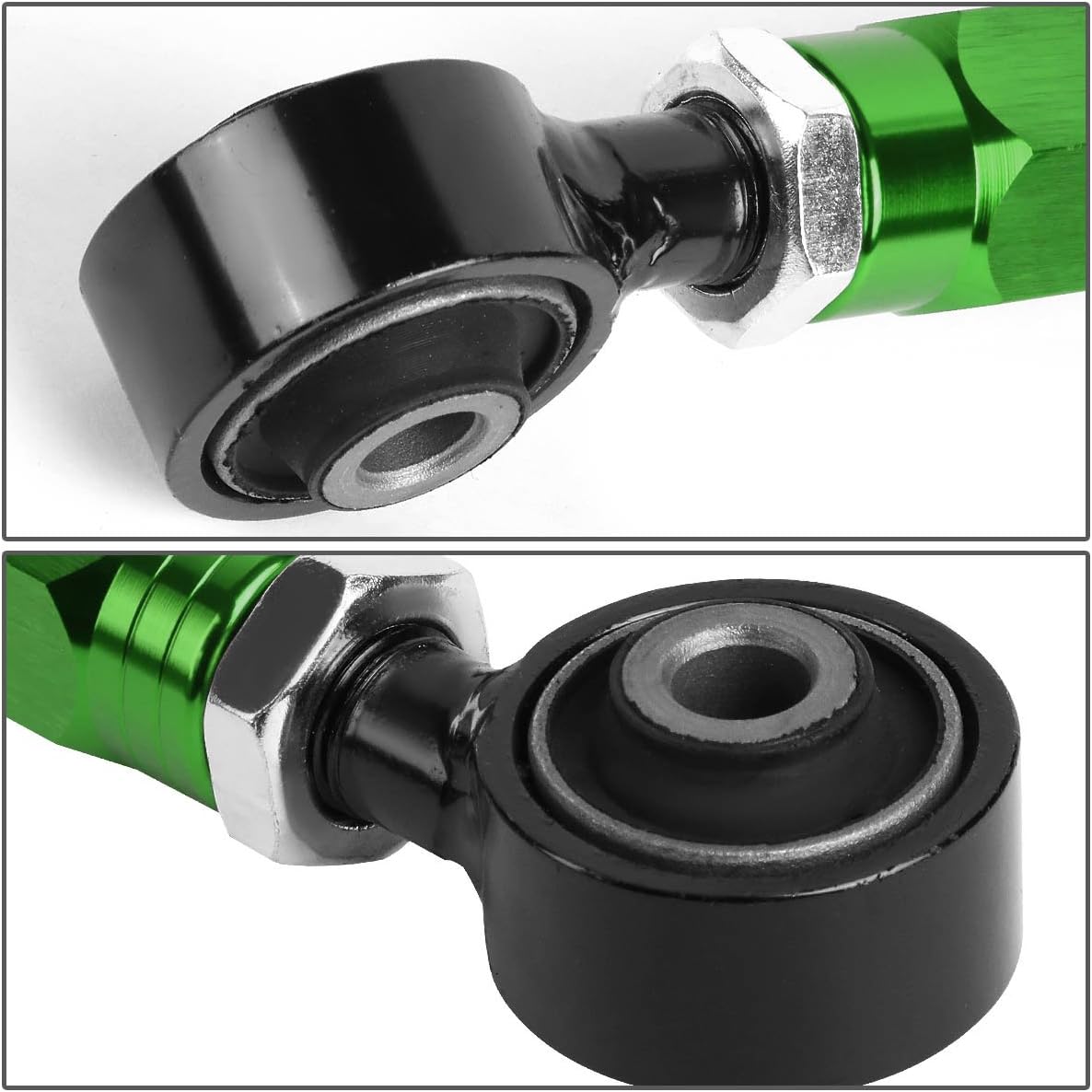 DNA MOTORING Adjustable Rear Lower Toe Control Arm Kit Suspension Compatible with 88-00 Civic / 88-91 CRX / 97-01 CR-V / 93-97 Del Sol / 90-01 Integra, Green, TOE-R-HC88-T11-GN