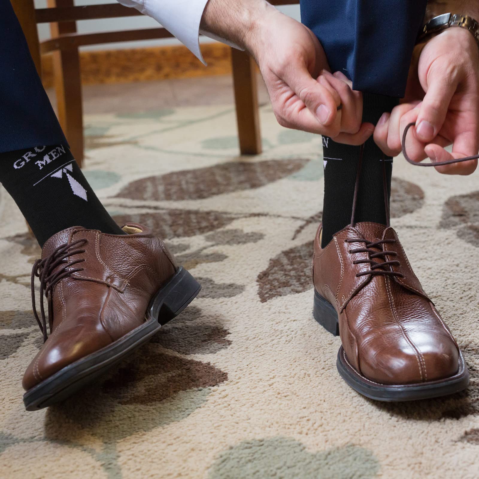 Sintege 6 Pairs Groomsmen Gifts for Men Him Wedding Novelty Socks Funny Proposal Gifts Crew Socks for Bestman Groomsmen Groom