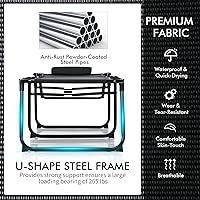 Vista 7 de Tangkula Sillón de playa plegable para exteriores, silla para tomar el sol con reposacabezas extraíble, respaldo ajustable de 4 posiciones, tumbona