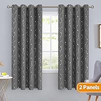Vista 352 de BGment Room Darkening Curtains 95 Inches Long, Grommet Thermal Insulated Blackout Curtains with Wave Line and Dots Printed for Bedroom, 2 Panels