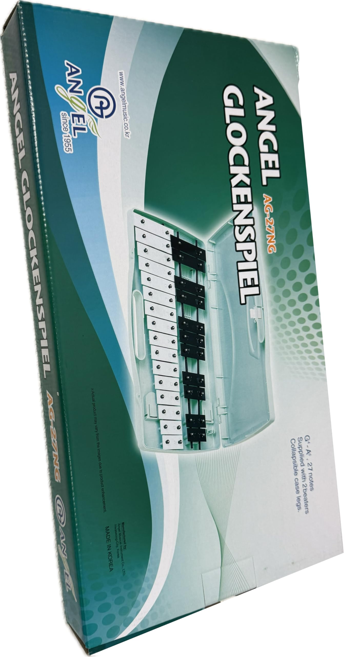 ROCKSTAR - Xilófono Glockenspiel Carrillón Metalofono Angel AG27NG Cromático, 27 Teclas Negras y Blancas con Estuche y Mazas. Para uso escolar ó domestico, Instrumento Musical Rítmico