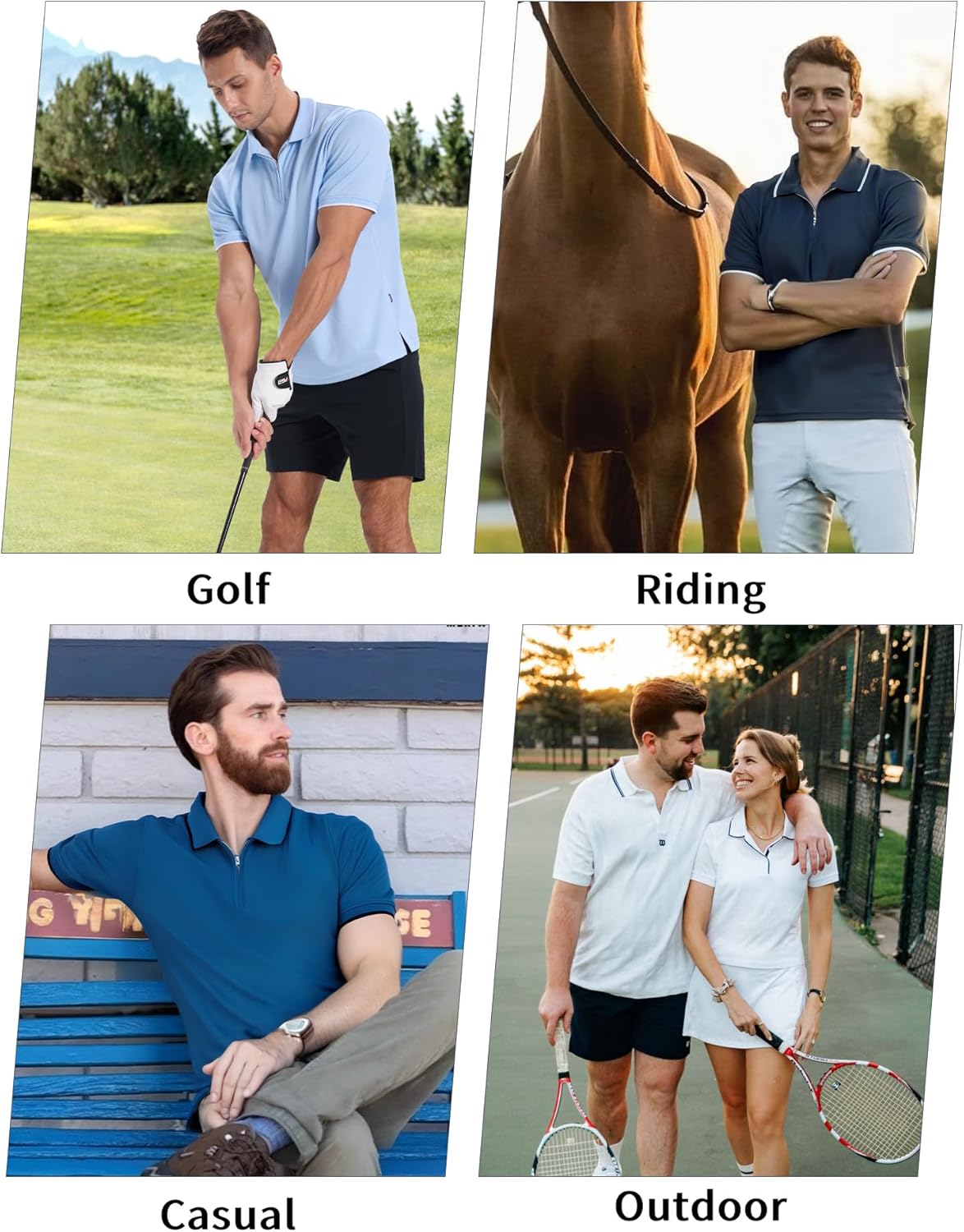 SECOOD Polo Shirts for Men Zipper Moisture Wicking Golf Shirts Short Sleeve Casual Quarter Zip Polo T Shirt - Image 5
