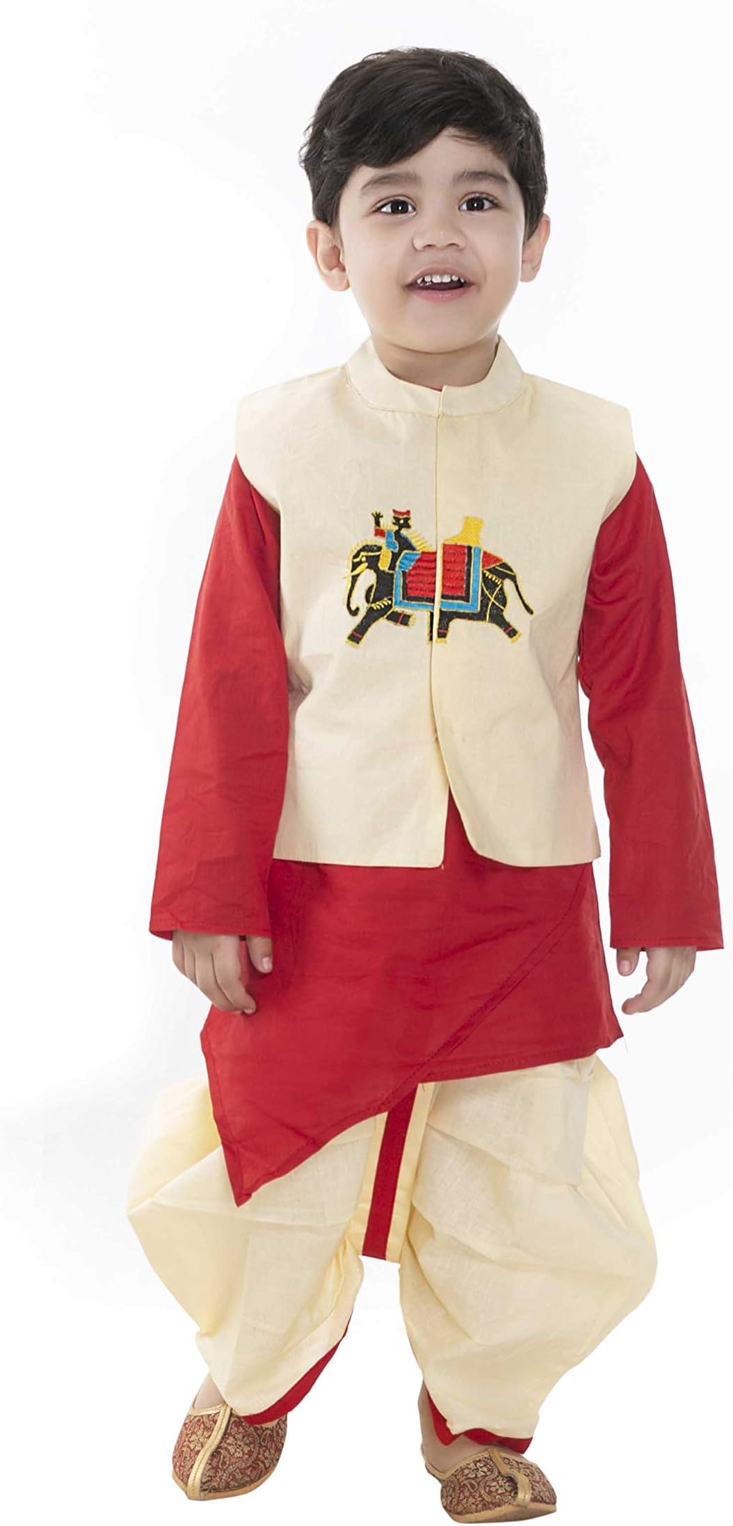 Boy's Cotton Jacket, Kurta Dhoti Set