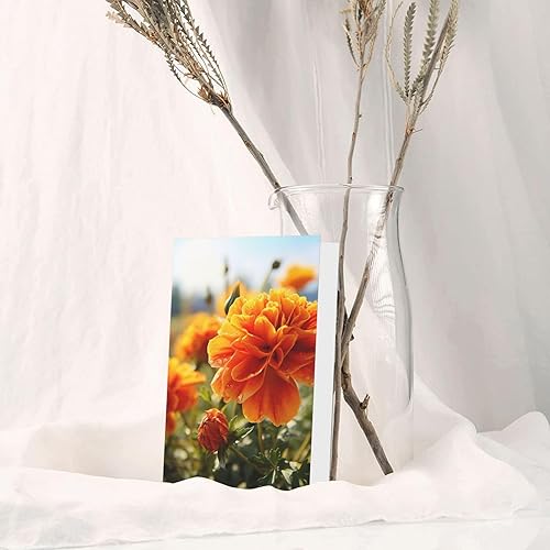 Miniatura 6 de CSGJMYGS Tarjetas de felicitación de flores de caléndula con sobres, tarjetas de agradecimiento con sobres, tarjeta de feliz cumpleaños, 4 x 6