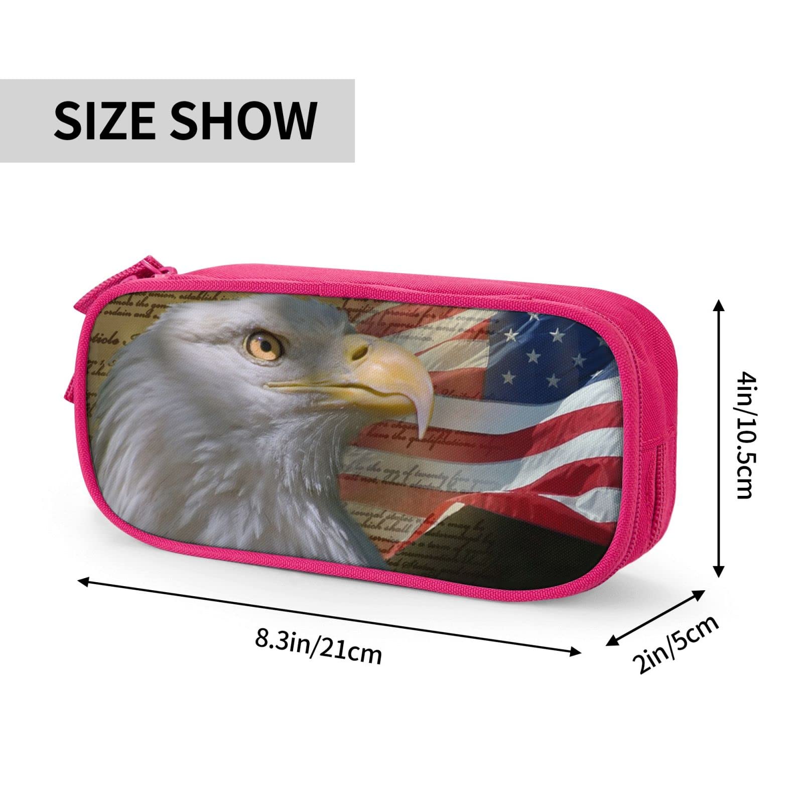 Amazon | アメリカの国旗の白頭ワシ鉛筆ペンケース 筆箱 おしゃれ 大容量 筆入れ 多機能 筆箱 おしゃれ 子供 小学生 中学生 高校生  ペンケース学生 社会人 男の子 女の子兼用 シンプル 仕事用 | ペンケース | 文房具・オフィス用品 YIJIUWKIS キッズ 筆箱 男の子  女の子 ..., image size:1600x1600